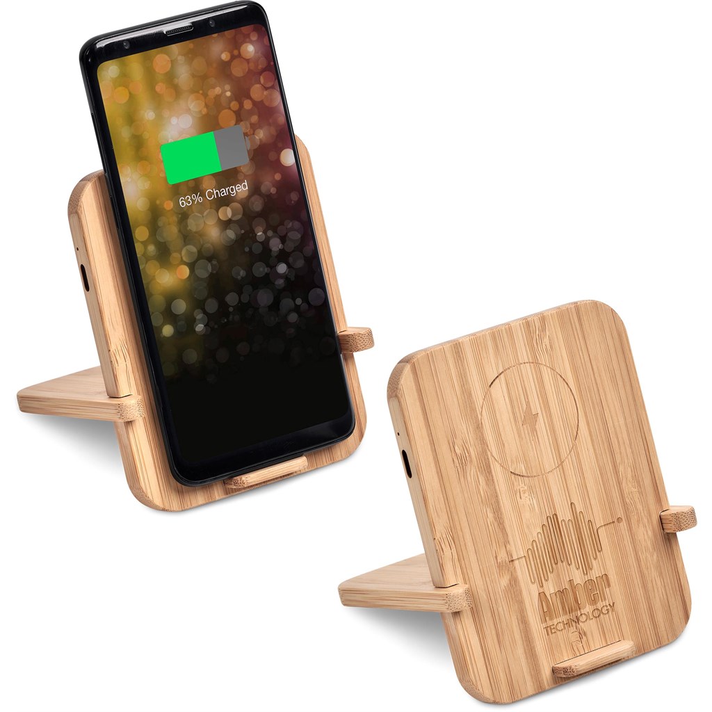 [MT-OK-414-B] Okiyo Noryoku Bamboo Wireless Charging Phone Stand