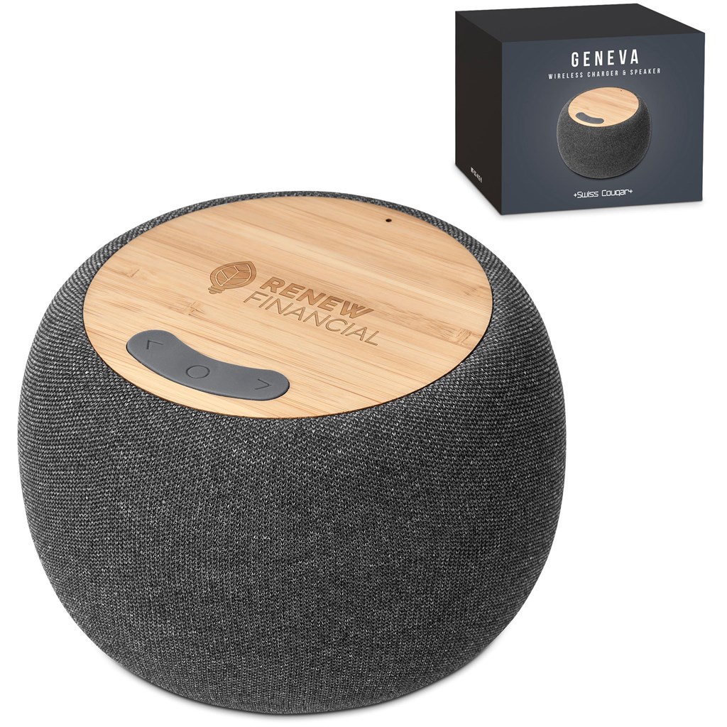 [MT-SC-412-B] Swiss Cougar Geneva Wireless Charger & Bluetooth Speaker