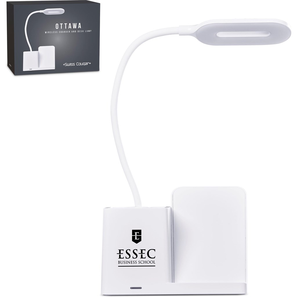 [MT-SC-417-B] Swiss Cougar Ottawa Wireless Charger and Desk Lamp