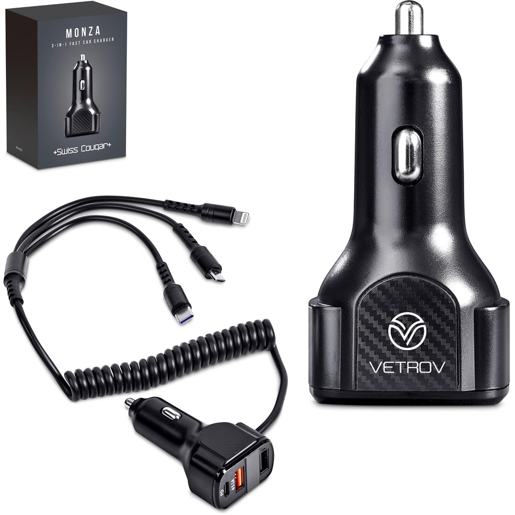 [MT-SC-482-B] Swiss Cougar Monza 3-in-1 Fast Car Charger