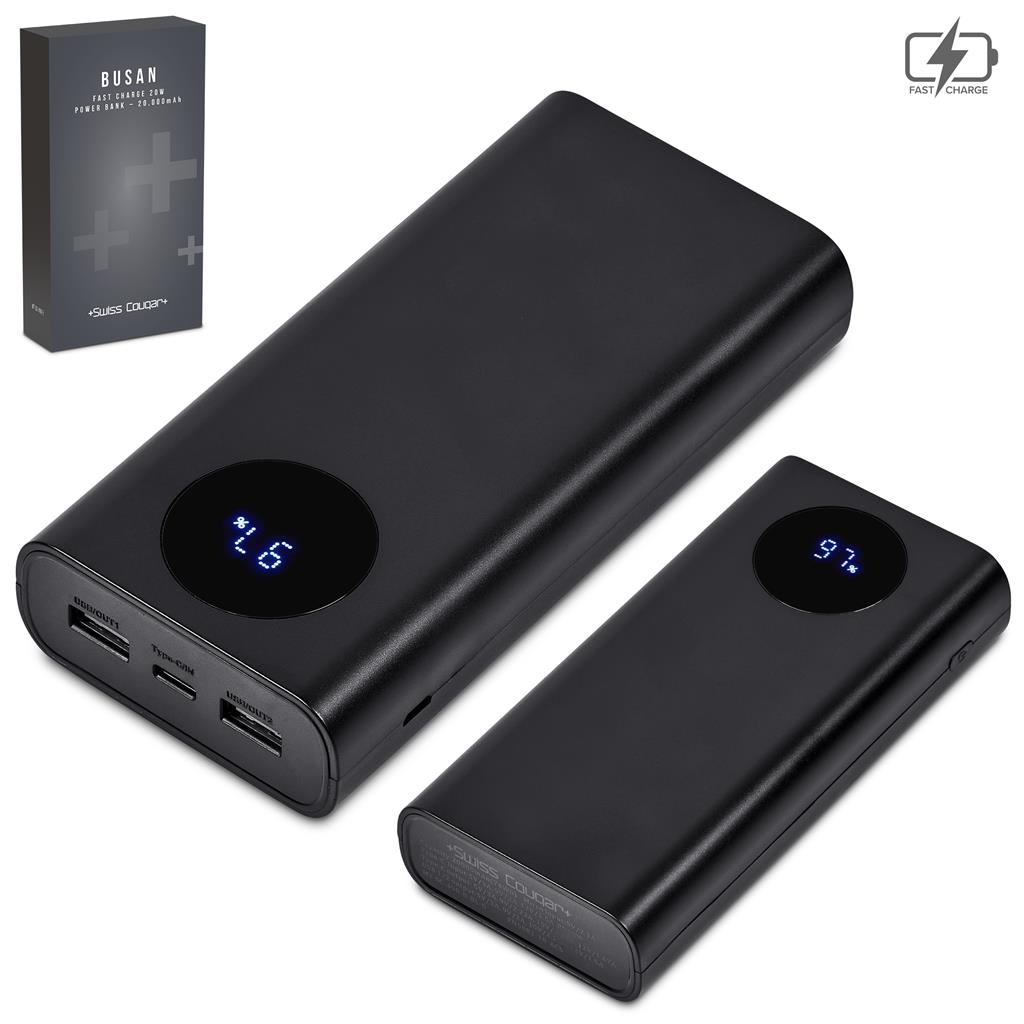 [MT-SC-490-B] Swiss Cougar Busan Fast Charge 20W Power Bank - 20,000mAh
