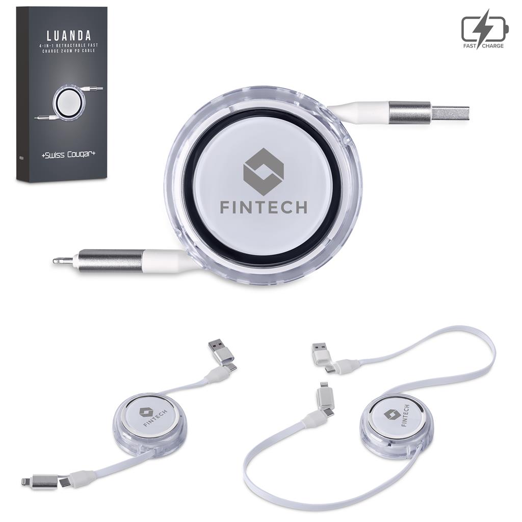 [MT-SC-531-B] Swiss Cougar Luanda 4-in-1 Retractable Fast Charge 240W PD Cable