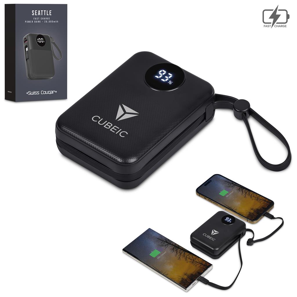 [MT-SC-541-B] Swiss Cougar Seattle Fast Charge 22.5W Power Bank - 20,000mAh