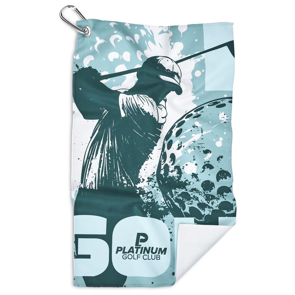 [SG-HP-216-G] Pre-Production Sample Hoppla Clubhouse Golf Towel - Single Sided Branding
