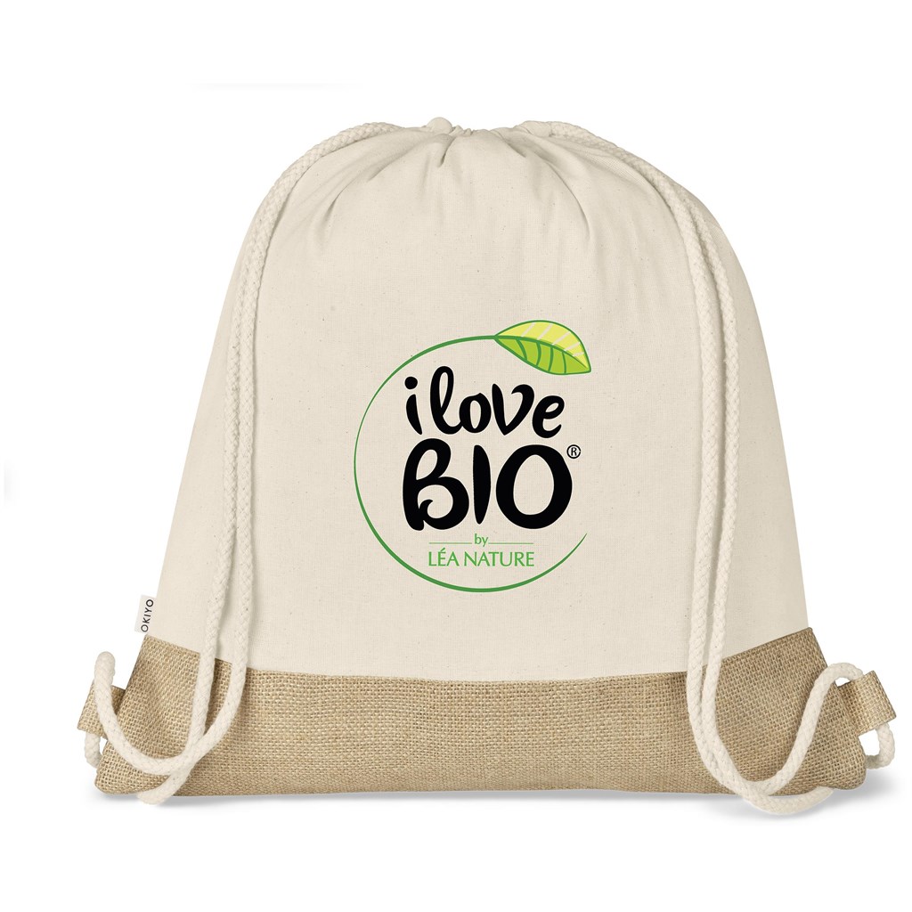 [BAG-4763] Okiyo Bijin Jute & Cotton Drawstring Bag
