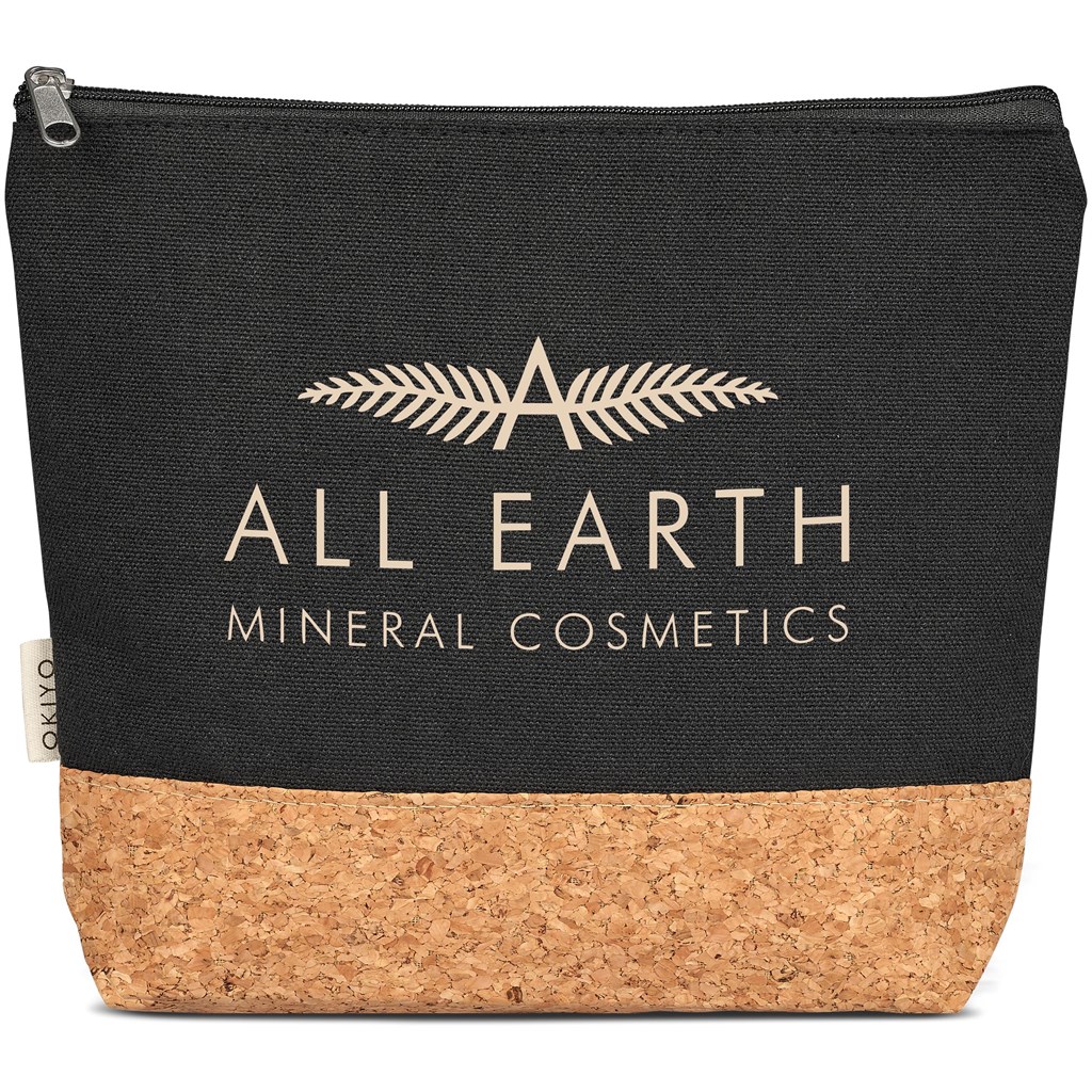 [BG-OK-375-B] Okiyo Koruku Cork & Cotton Cosmetic Bag