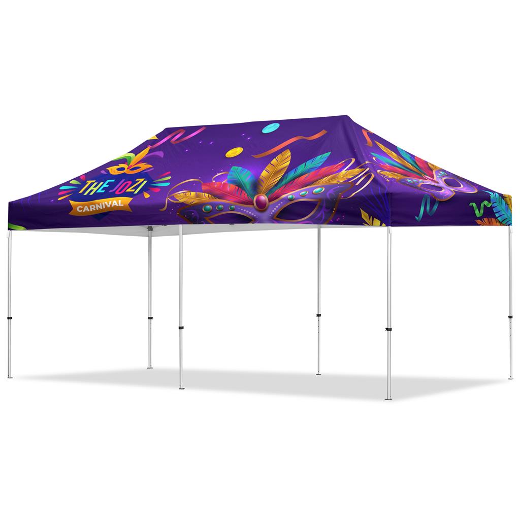 [VI-AM-225-D] Coated Steel Sublimated Gazebo 6m x 3m