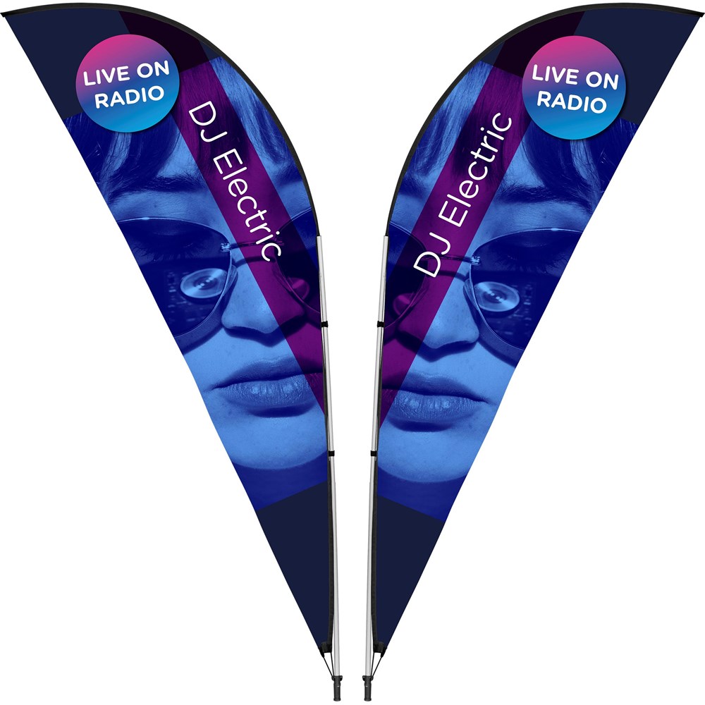 [DISPLAY-7013] Legend 3M Sublimated Sharkfin Double-Sided Flying Banner - 1 complete unit