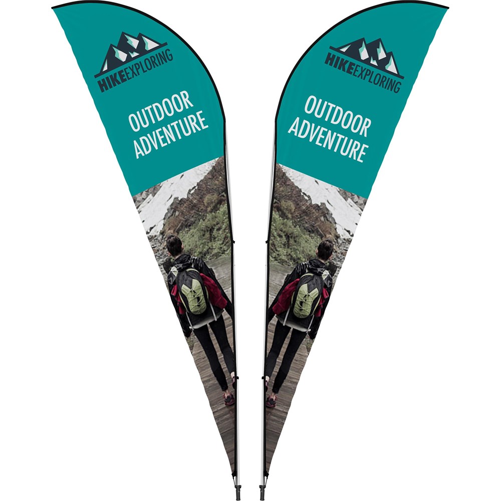 [DISPLAY-7014] Legend 4M Sublimated Sharkfin Double-Sided Flying Banner - 1 complete unit