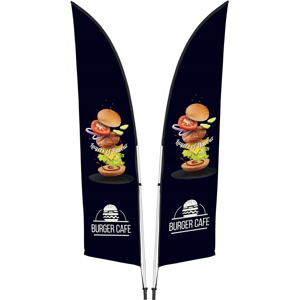 [DISPLAY-7032] Legend 2M Sublimated Arcfin Double-Sided Flying Banner - 1 complete unit