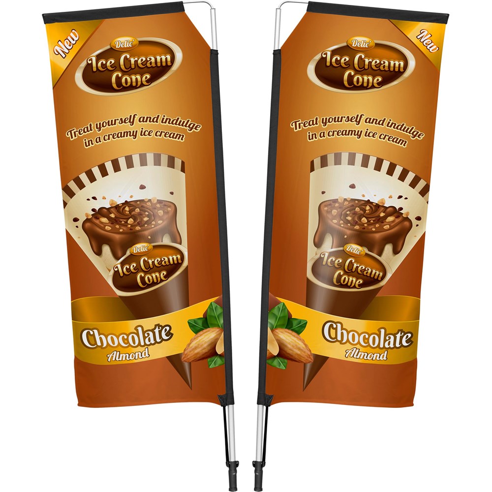 [DISPLAY-7052] Legend 2M Sublimated Telescopic Double-Sided Flying Banner - 1 complete unit