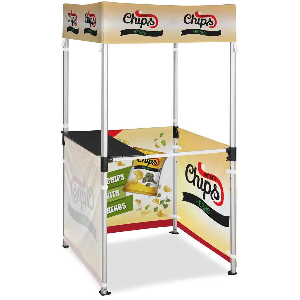 [DISPLAY-2004] Ovation Sublimated Gazebo 1m X 1m Kiosk - 3 Half-Wall Skins