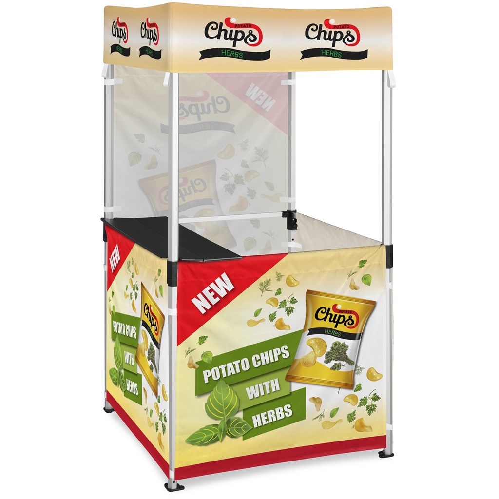 [DISPLAY-2006] Ovation Sublimated Gazebo 1m X 1m Kiosk - 3 Half-Wall Skins - 1 Full-Wall Skin
