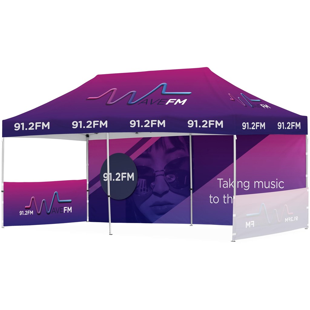 [DISPLAY-2014] Ovation Sublimated Gazebo 6m X 3m - 1 Long Full-Wall Skin - 2 Short Half-Wall Skins