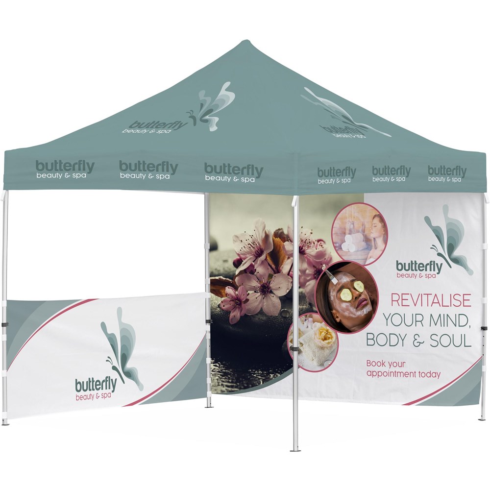 [DISPLAY-2074] Ovation Sublimated Gazebo 3m X 3m - 1 Half-Wall Skin - 1 Full-Wall Skin