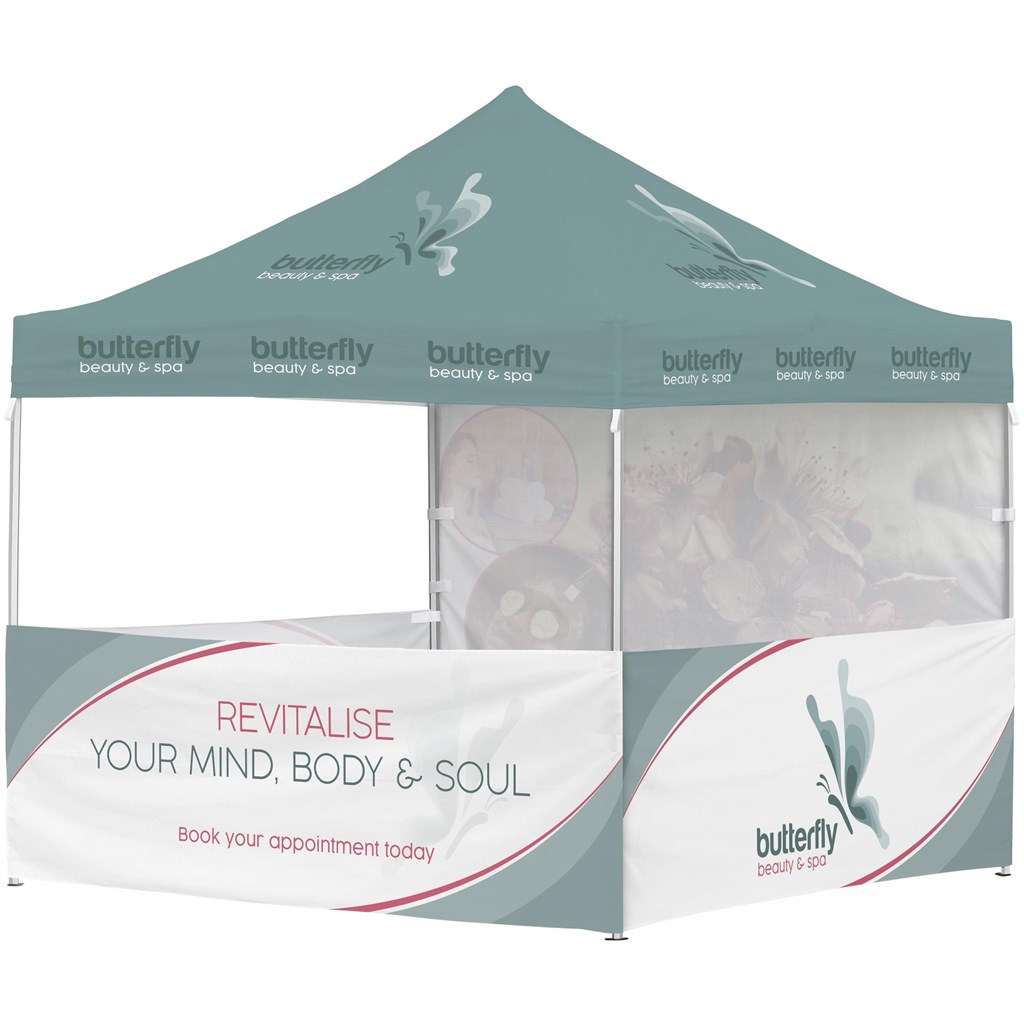 [DISPLAY-2078] Ovation Sublimated Gazebo 3m X 3m - 3 Half-Wall Skins - 1 Full-Wall Skin