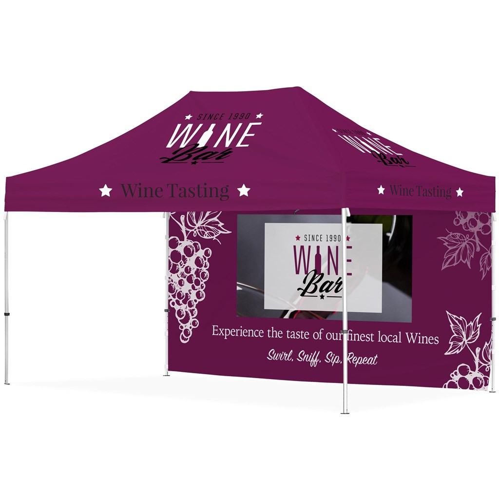 [DISPLAY-2082] Ovation Sublimated Gazebo 4.5m X 3m - 1 Long Full-Wall Skin