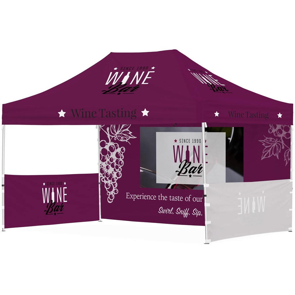 [DISPLAY-2086] Ovation Sublimated Gazebo 4.5m X 3m - 1 Long Full-Wall Skin - 2 Short Half-Wall Skins