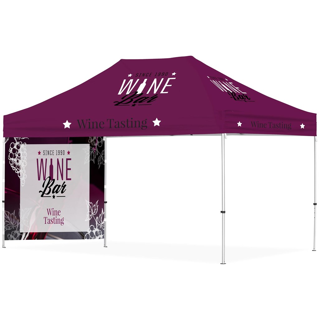 [DISPLAY-2088] Ovation Sublimated Gazebo 4.5m X 3m - 1 Short Full-Wall Skin