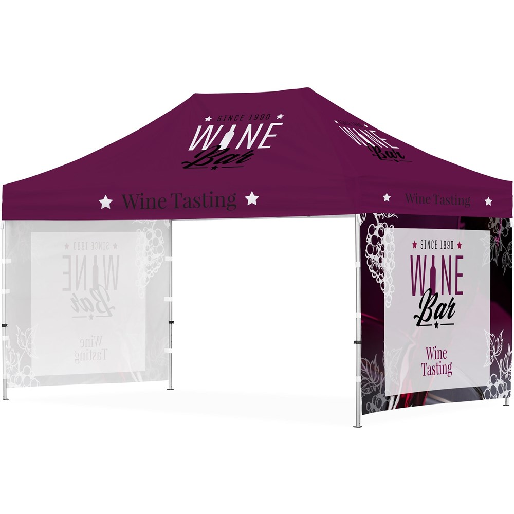[DISPLAY-2090] Ovation Sublimated Gazebo 4.5m X 3m - 2 Short Full-Wall Skins