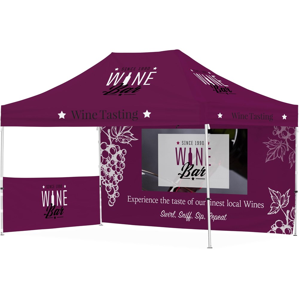 [DISPLAY-2094] Ovation Sublimated Gazebo 4.5m X 3m - 1 Short Half-Wall Skin - 1 Long Full-Wall Skin