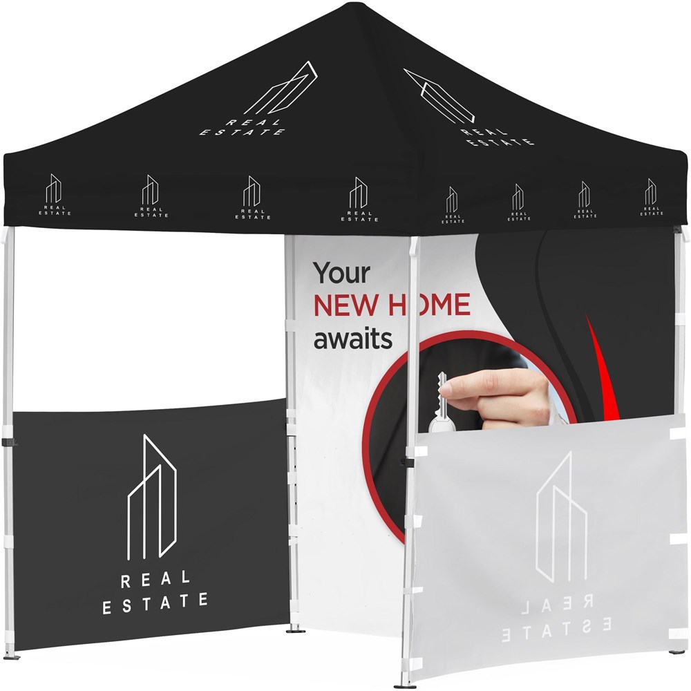 [DISPLAY-2156] Ovation Sublimated Gazebo 2m X 2m Petite Frame - 2 Half-Wall Skins - 1 Full-Wall Skin