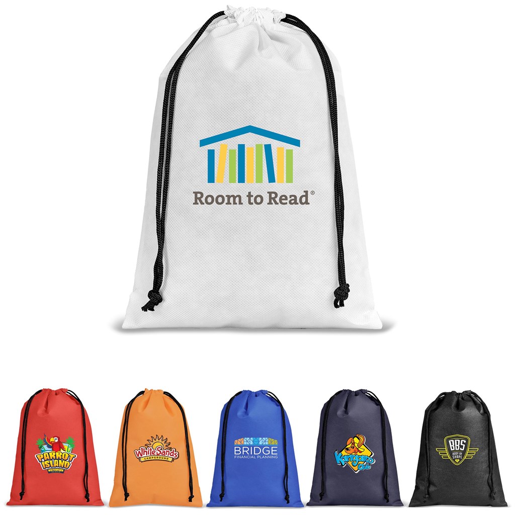 Quando Non-Woven Drawstring Pouch (ORANGE)