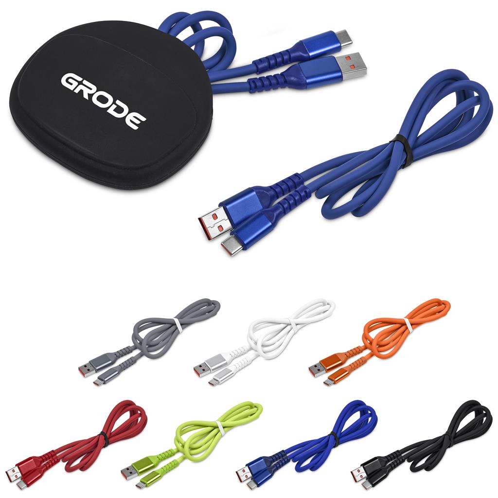 Altitude Stodle Fast Charge USB-A to Type-C Charging Cable in Pouch (ORANGE)