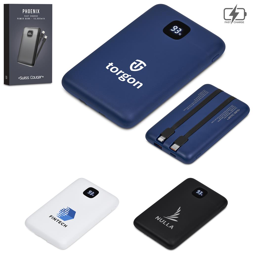 Swiss Cougar Phoenix Fast Charge 22.5W Power Bank - 10,000mAh (NAVY)