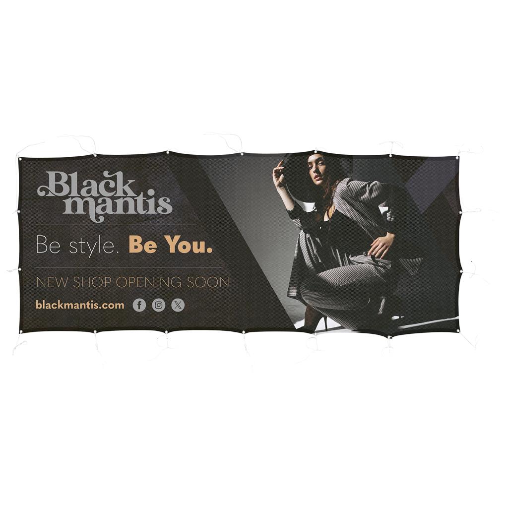 [BA-AM-1-D] Sublimated Airtex Fabric Fence Banner 3 m x 1.2m