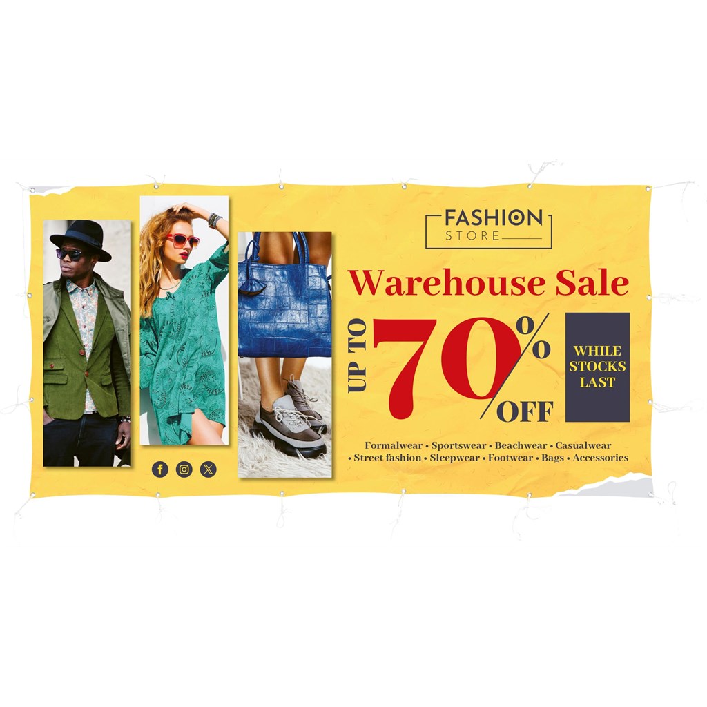 [BA-AM-7-D] Sublimated Display Fabric Banner 3m x 1.5m