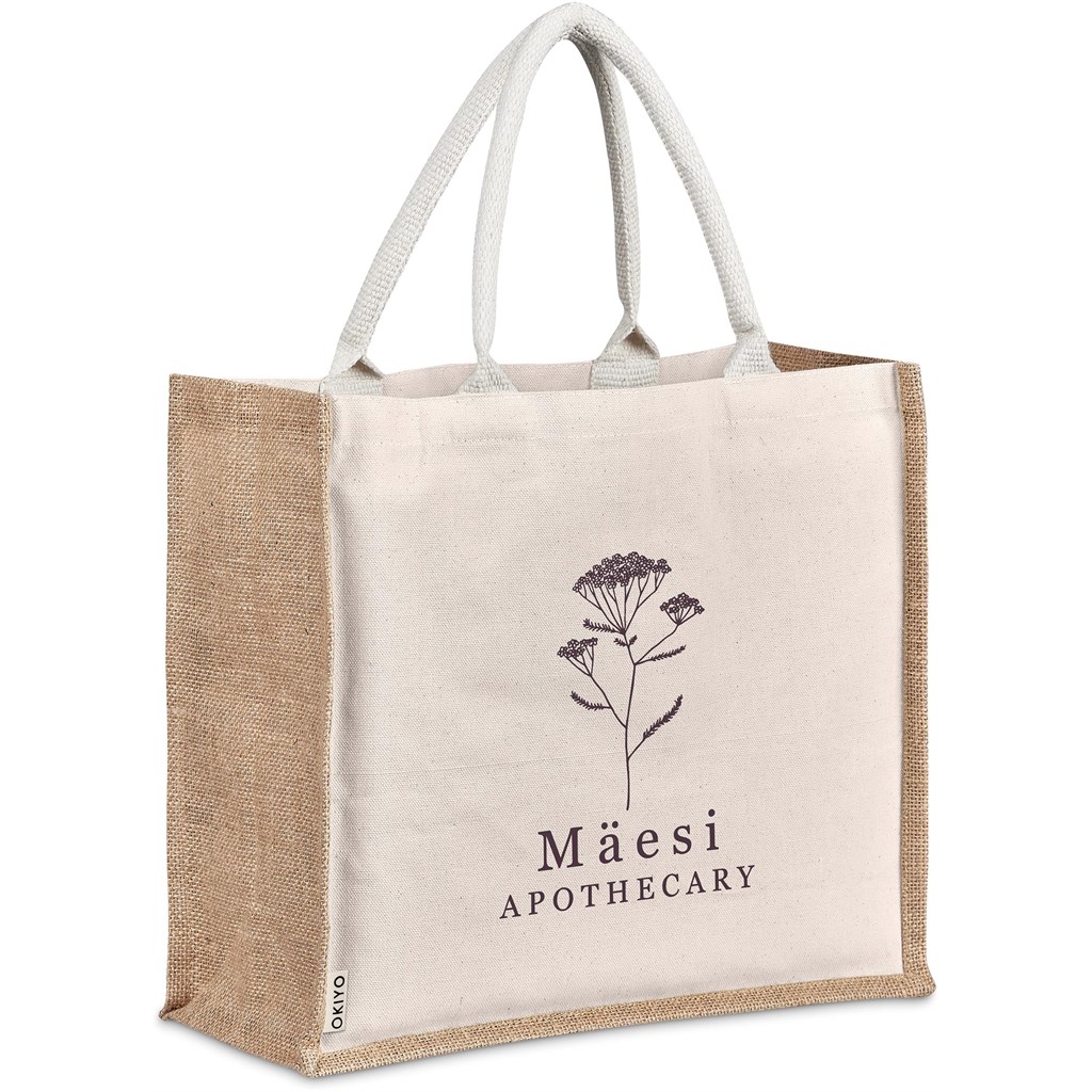 [BG-OK-483-B] Okiyo Chinsai Maxi Jute & Cotton Tote