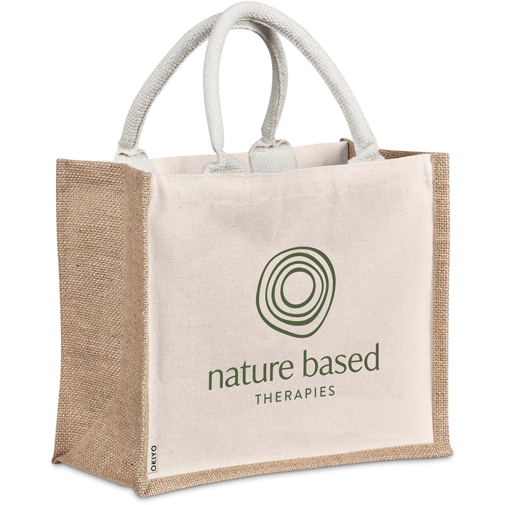 [BG-OK-484-B] Okiyo Chinsai Midi Jute & Cotton Tote