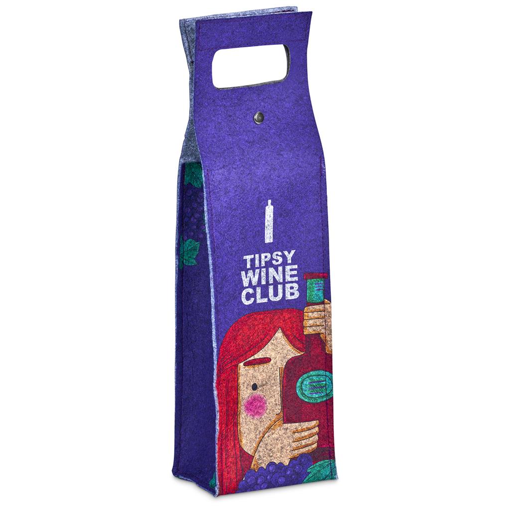 [CC-HP-28-G] Hoppla Velto RPET Felt Single Wine Bottle Carrier