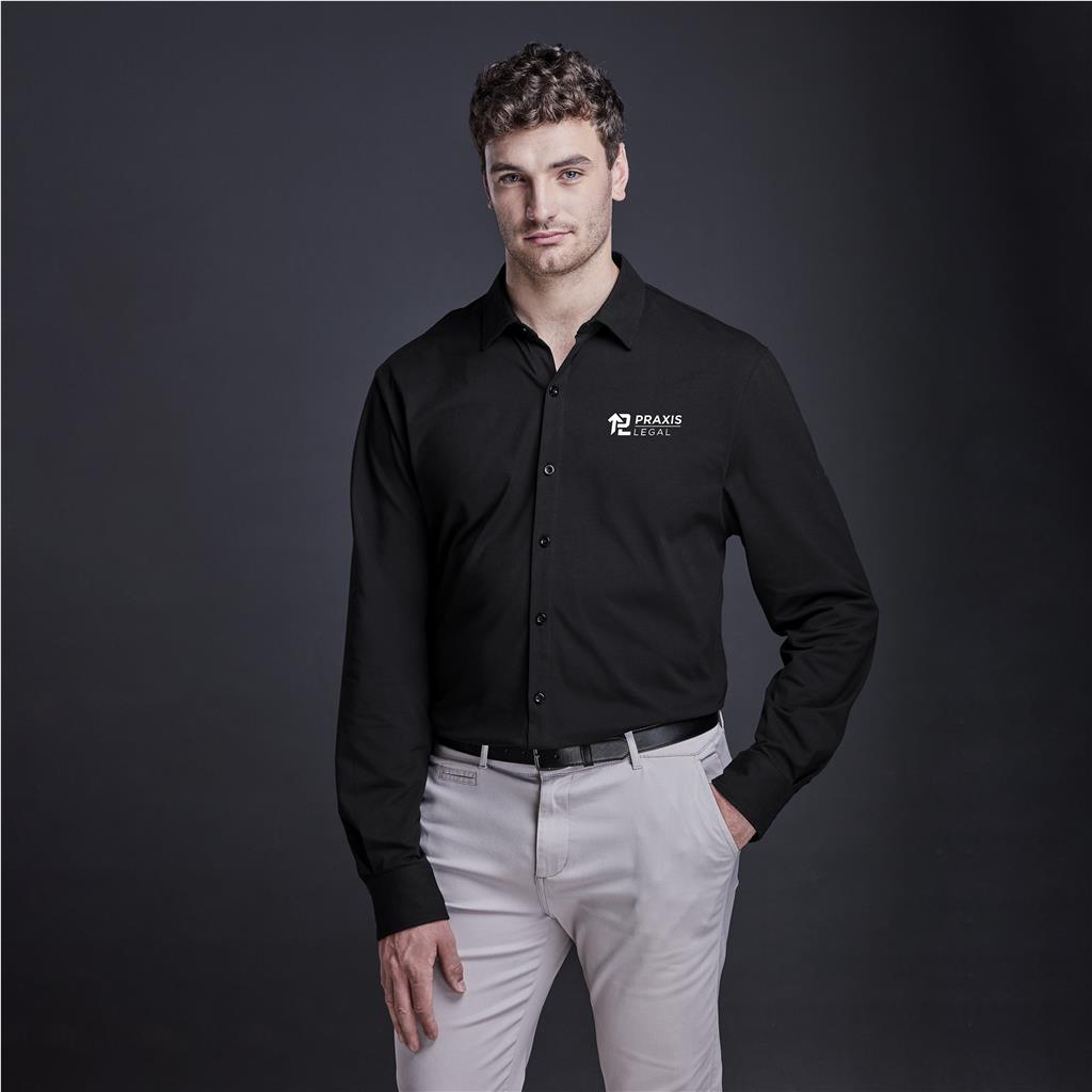 [CW-AV-208-A] Mens Long Sleeve Alex Varga Cronus Knitted Shirt