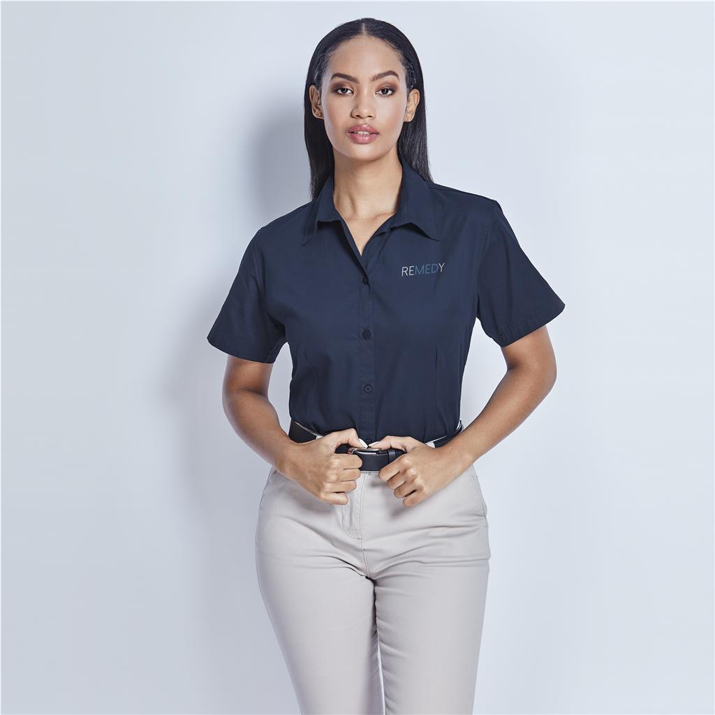 [CW-UB-197-A] Ladies Short Sleeve Brushed Cotton Twill Moderna Shirt