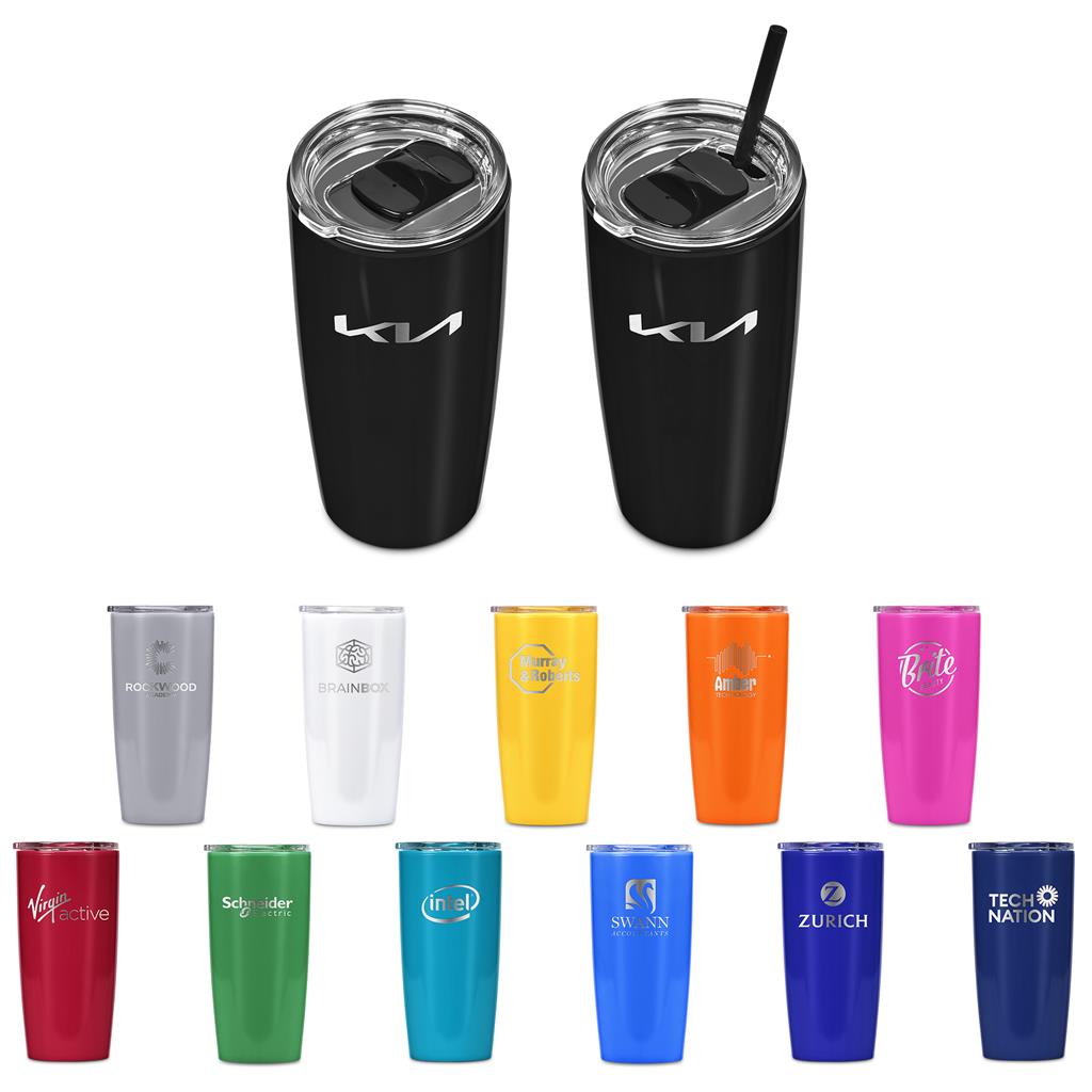 [DR-AL-246-B] Altitude Daytona Plastic 2-in-1 Double-Wall Tumbler & Straw - 600ml