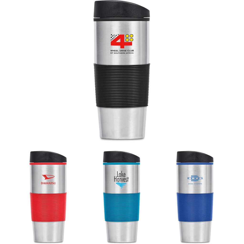 [DW-6525] Ridge Stainless Steel & Plastic Double-Wall Tumbler - 450ml