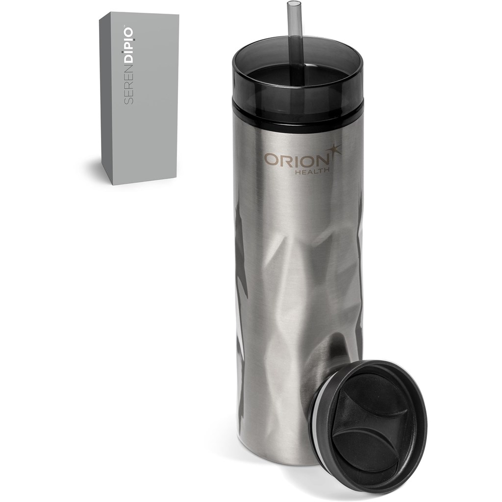 [DW-6975] Serendipio Fire & Ice Stainless Steel & Plastic 2-In-1 Tumbler - 435ml
