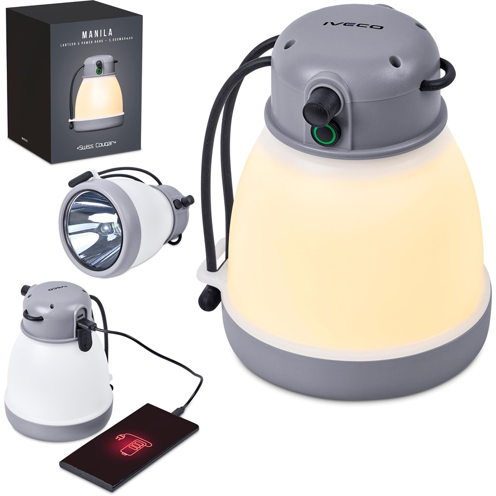 [AH-SC-72-B] Swiss Cougar Manila Lantern & Power Bank - 3,600mAh