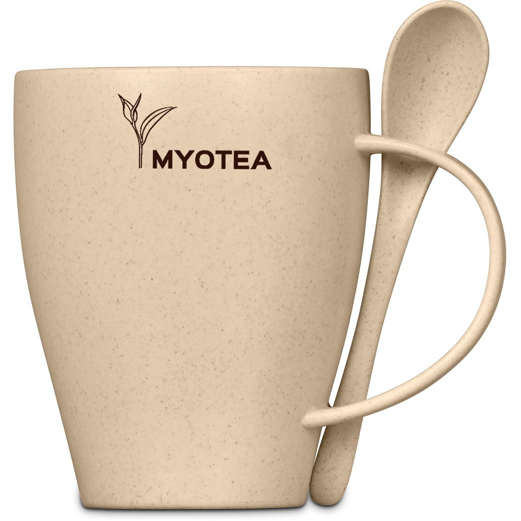 [MUG-6710] Okiyo Kawai Wheat Straw Mug & Spoon - 350ml