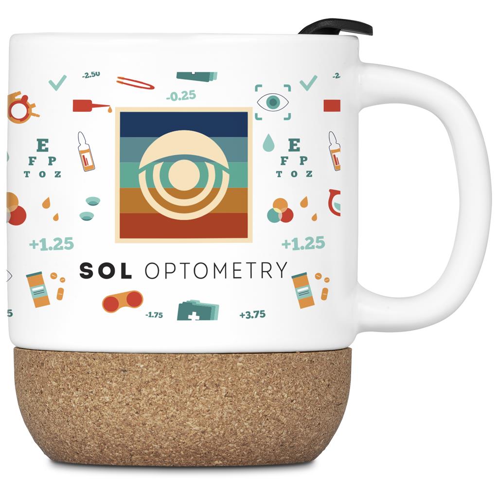 [DR-SD-201-B] Serendipio Sienna Cork & Ceramic Sublimation Coffee Mug - 340ml