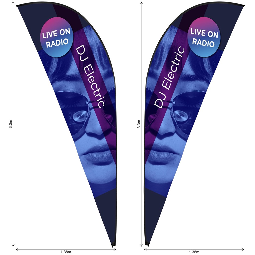 [SKIN-7013] Legend 3m Sublimated Sharkfin Double-Sided Flying Banner Skin (Excludes Hardware)