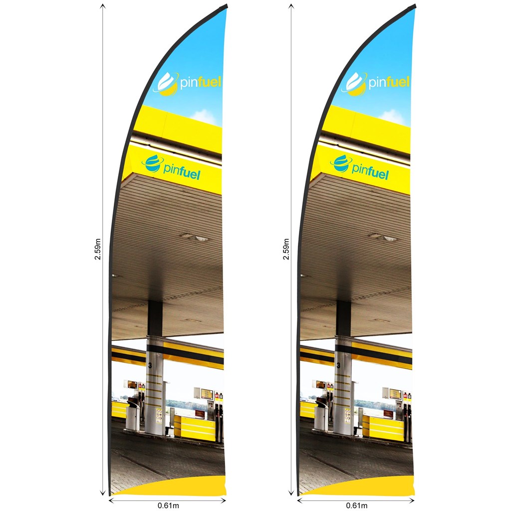 [SKIN-7022] Legend 2m Sublimated Arcfin Flying Banner Skin - Set Of 2 (Excludes Hardware)