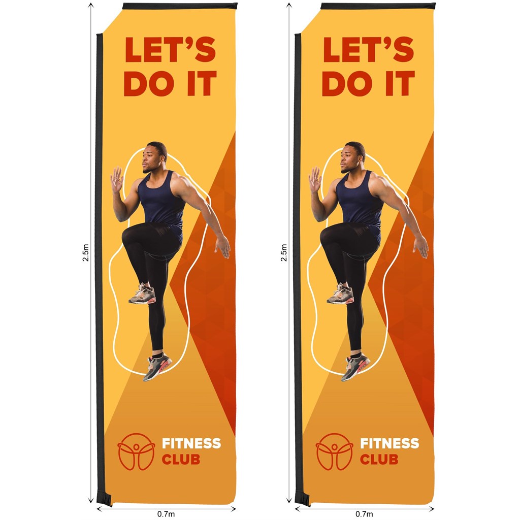 [SKIN-7043] Legend 3m Sublimated Telescopic Flying Banner Skin - Set Of 2 (Excludes Hardware)