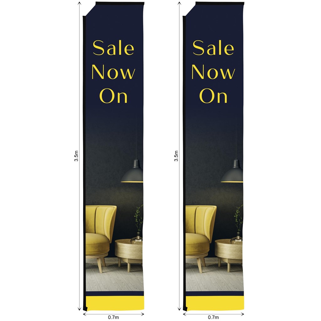 [SKIN-7044] Legend 4m Sublimated Telescopic Flying Banner Skin - Set Of 2 (Excludes Hardware)
