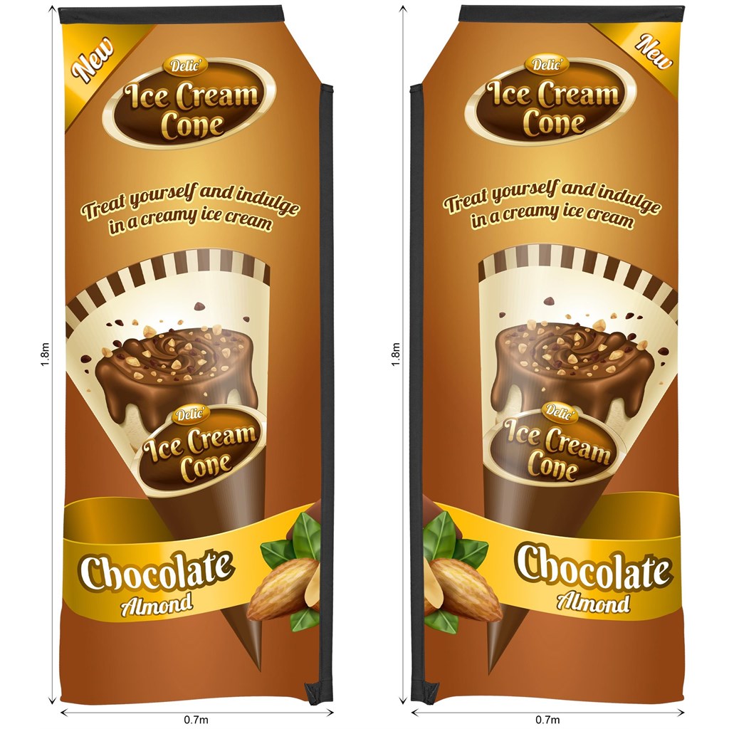 [SKIN-7052] Legend 2m Sublimated Telescopic Double-Sided Flying Banner Skin (Excludes Hardware)