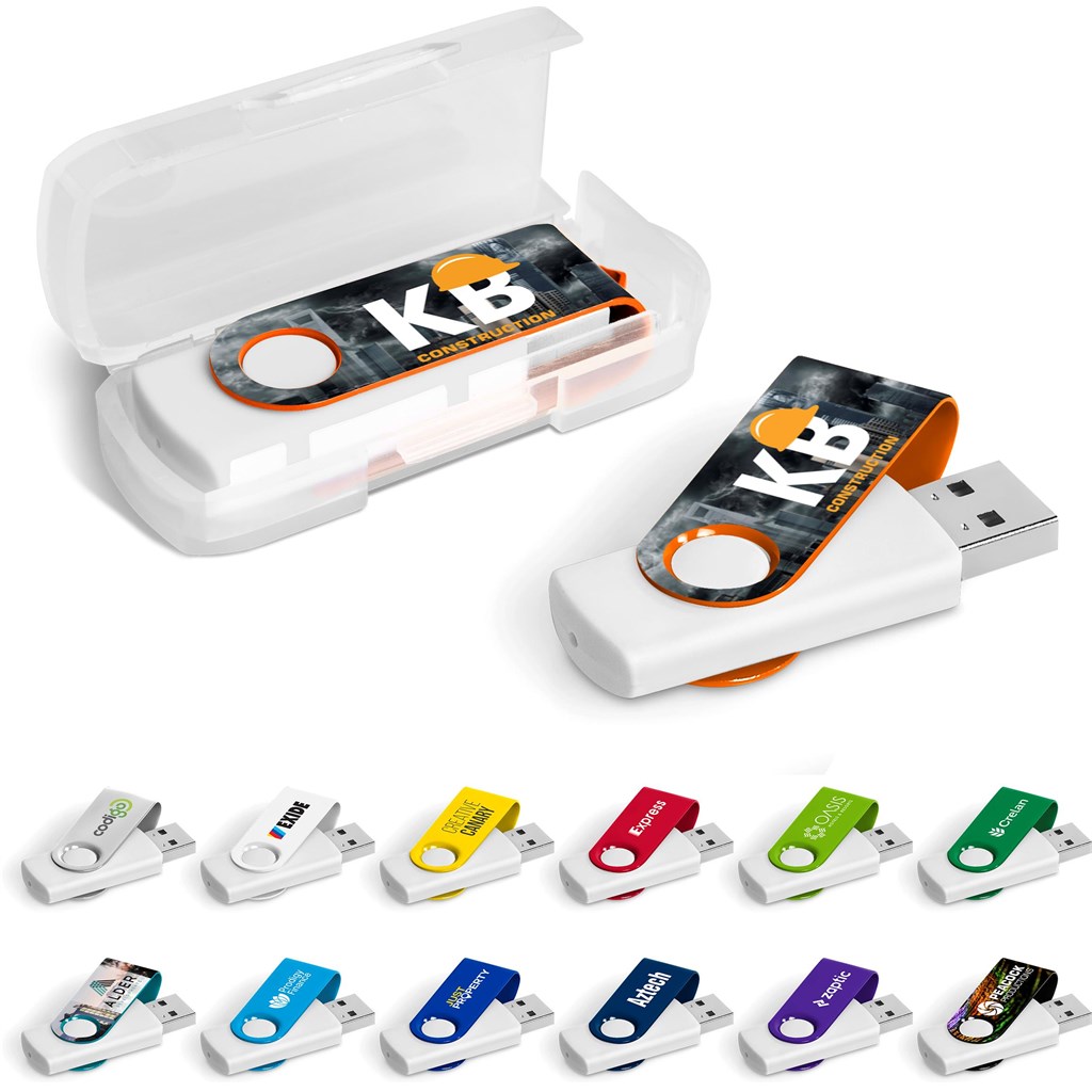 [GF-AM-623-B] Axis Gyro White Flash Drive - 32GB