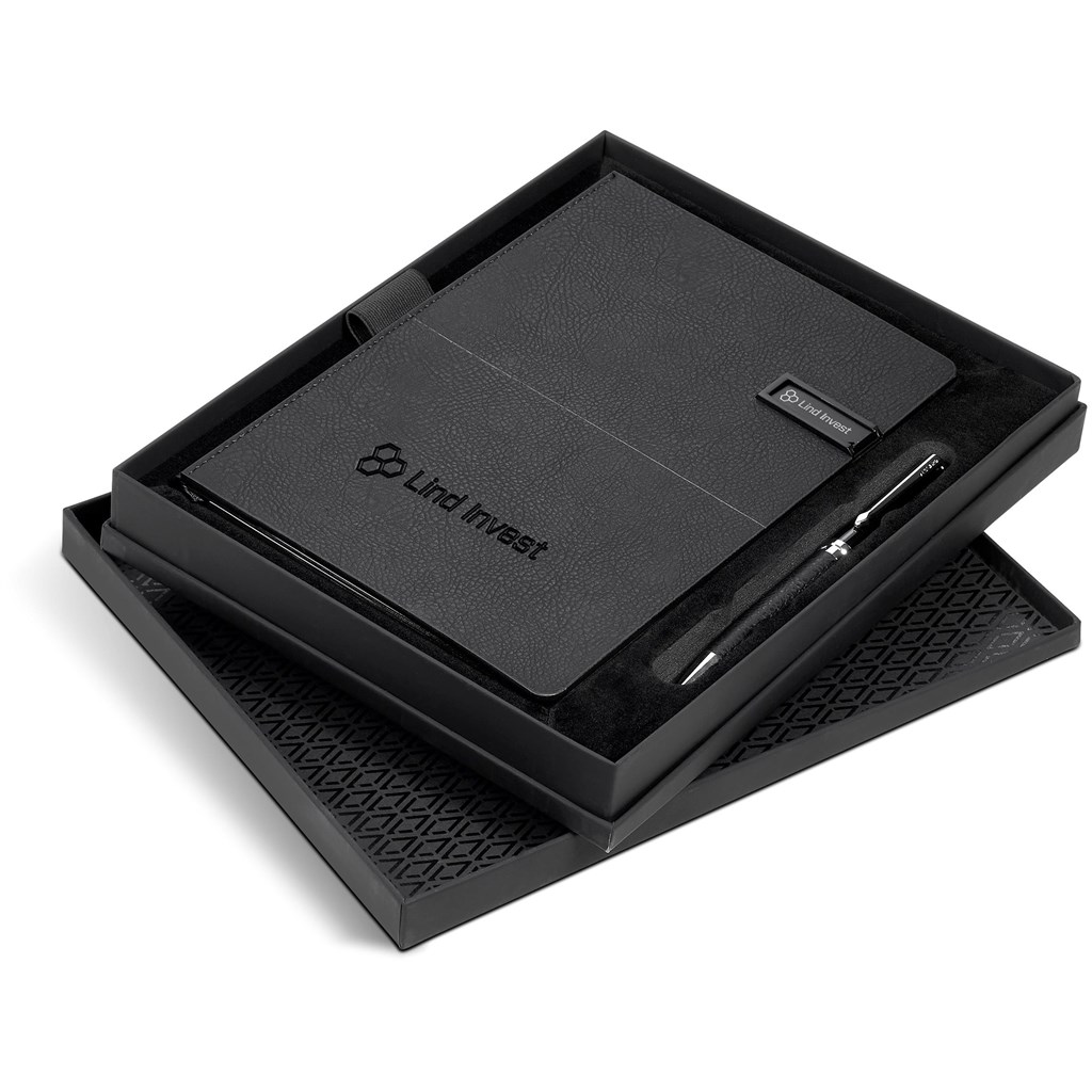 [GF-AV-768-B] Alex Varga Corinthia Flash Drive Notebook & Pen Set - 32GB