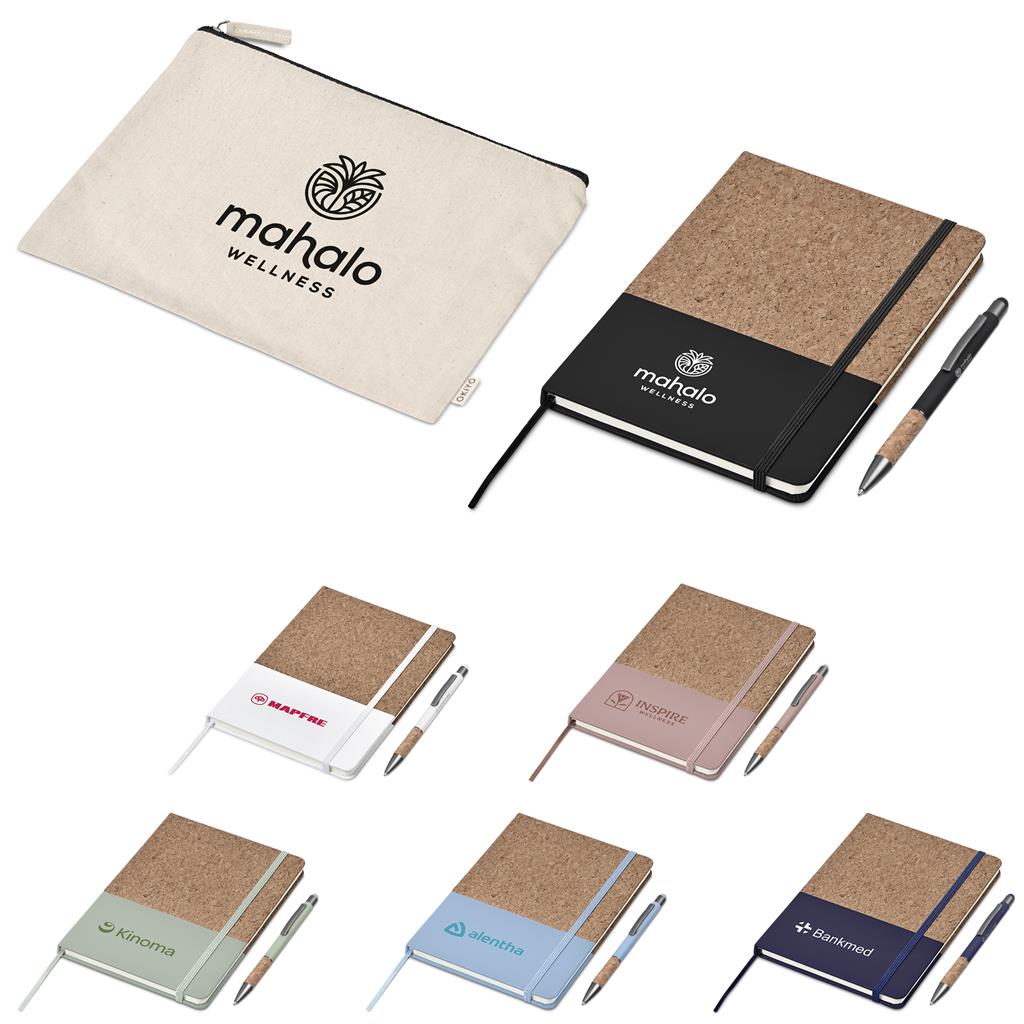 [GF-OK-1082-B] Okiyo Denki Cork Notebook & Pen Set